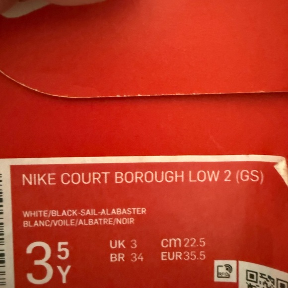 Nike Other - Nike Court Borough Low 2 GS White Black Sneakers “rare”